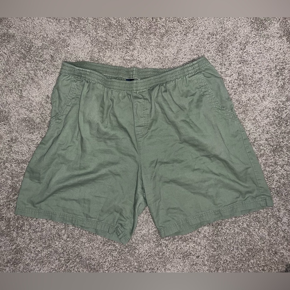 Basic Editions Green Shorts Lightweight Cotton Blend